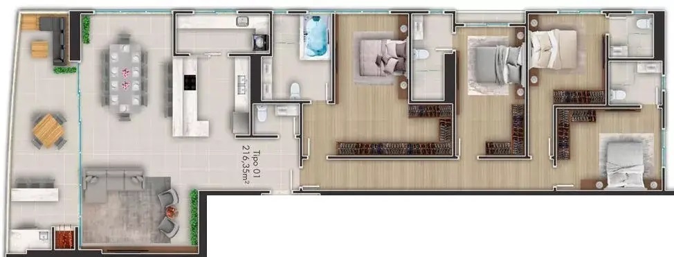Principado de Mônaco – Residencial – planta 1